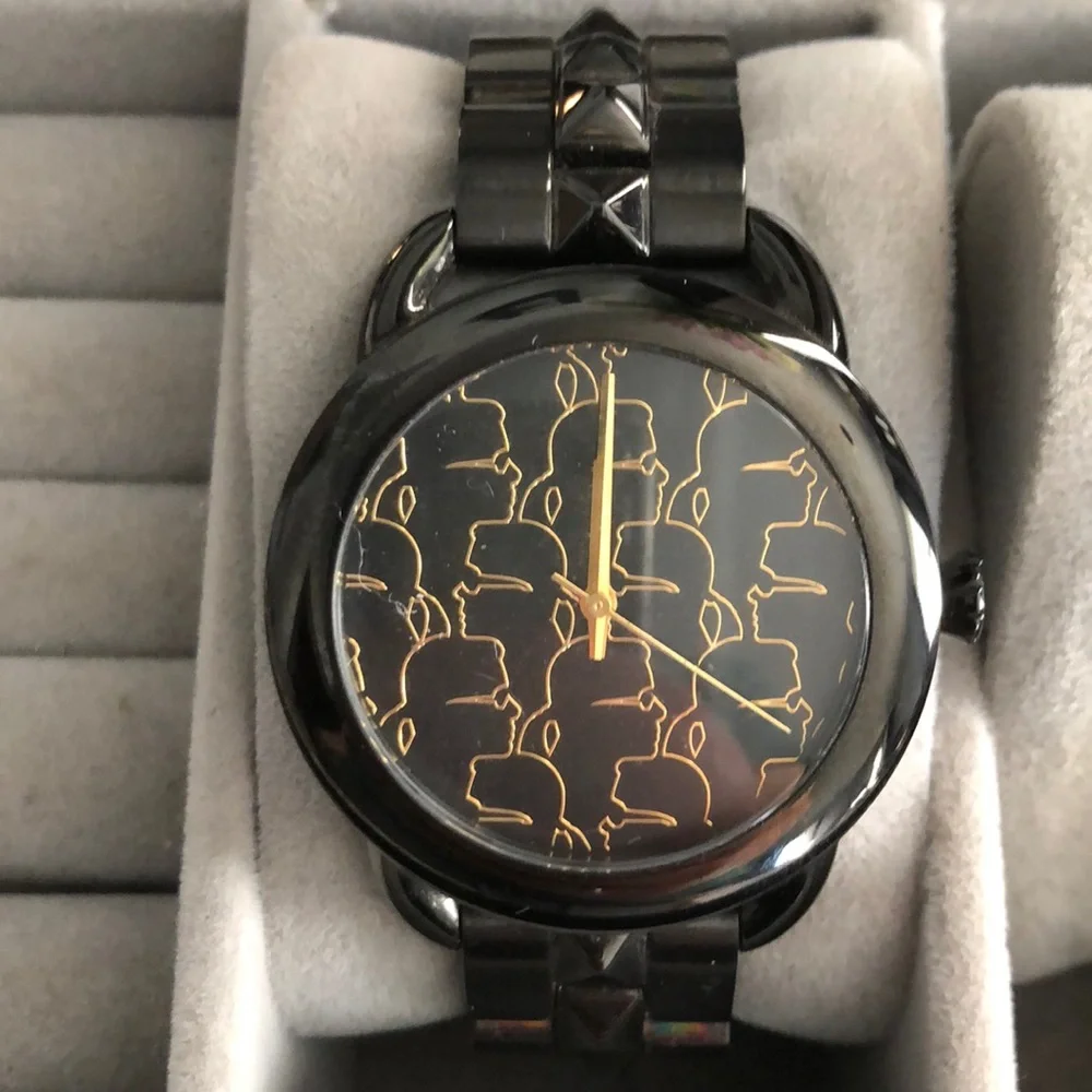 Karl Lagerfeld black and gold spiked watch - Picture 1 of 3